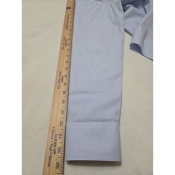 Untuckit Button Shirt Men's XL Blue White Stripe Wrinkle Free 100% Cotton I5.2 - Picture 8 of 12